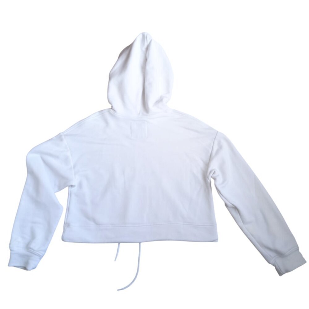 Hollister White Cropped Hoodie Drawstring Hem – Size S - Picture 2 of 6
